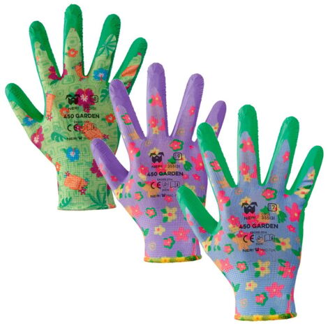 Guanti da lavoro Neri 450 Garden - 7 (S) - Azzurro