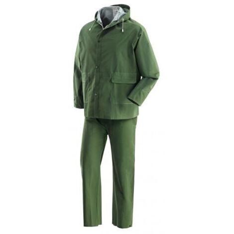 Completo antipioggia in PVC Neri Pluvio - XL - Vert (1/10)