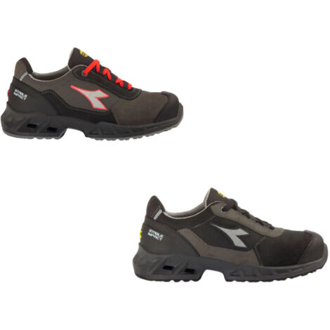 Scarpe antinfortunistiche Diadora Shark Stable Impact Leather Low S3 SRC ESD - 43 - Nero/Rosso