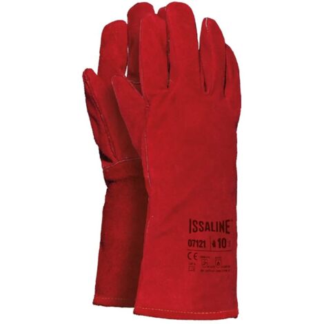 Guanti in crosta di bovino antifiamma Issaline 07121 - 10 (XL) - Rosso