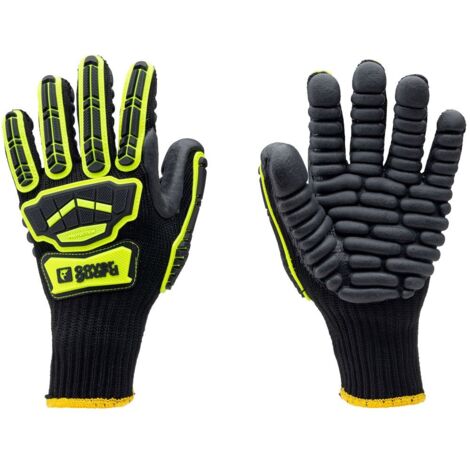 Set da 6 - Guanti senza cuciture EUROSTRONG VIBE - Nero/Giallo Taglia 8