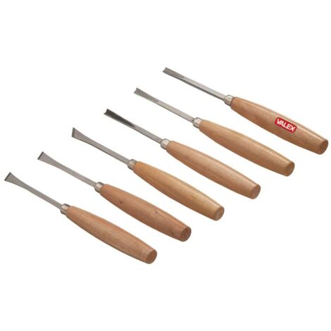 Set Scalpelli Da Legno Kirschen 6 Pezzi - Lame 6-26 Mm - Forgiati A Mano In Germania - Per Lavorazione Di Precisione - Foto 2