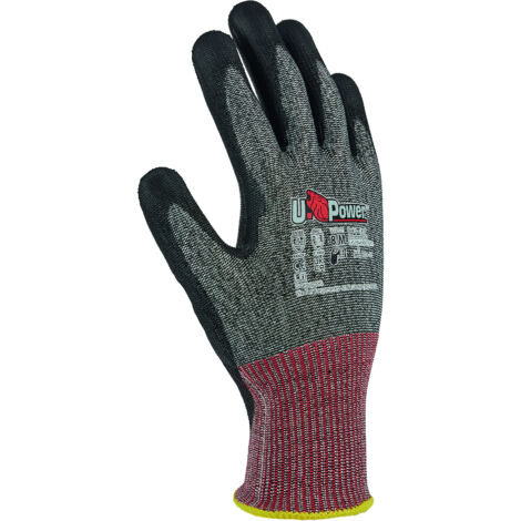U-Power Salsa Guanti Lavoro Antinfortunistica Nylon Touchscreen Grigio 8/M