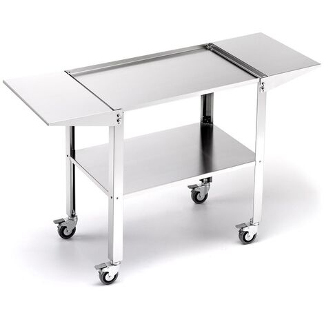 Ompagrill Carrello In Acciaio Inox Con Mensole Laterali Richiudibili E Ruote Ompagrill 46130