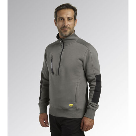 Felpa da Lavoro Diadora LightWork Mezza Zip Grigio S