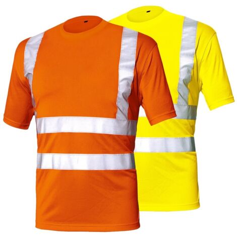 Maglietta Da Lavoro Resistente Arancione – 100% Cotone Piqué, Taglia XXXXL, Con Passanuca