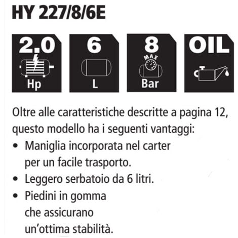 Stanley fatmax HY 227/8/6E compressore aria portatile 6 lt