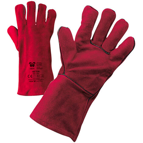 Guanti antinfortunistici per saldatura Neri 45 Top - 10 (XL) - Rosso