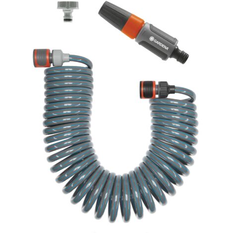GARDENA Tubo estensibile da giardino 15 m, 9 mm, con lancia irrigazione e raccordi, per balconi e terrazzi (4648-26)