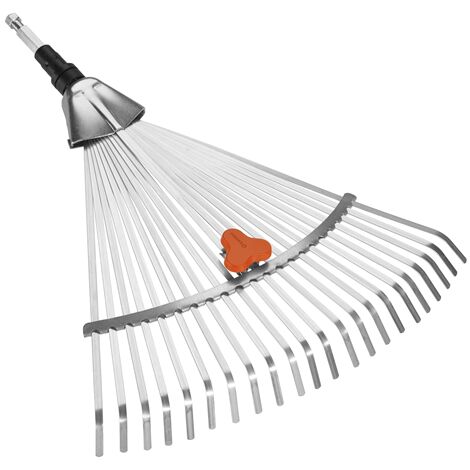 GARDENA Scopa per erba regolabile,  rebbi in acciaio flessibili, larghezza: da 30 a 50 cm CombiSystem (3103-20)
