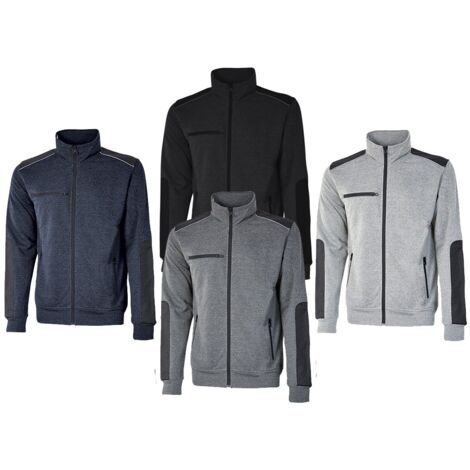 Felpa da Lavoro Full Zip Grigio Scuro U-Power Snug Taglia M