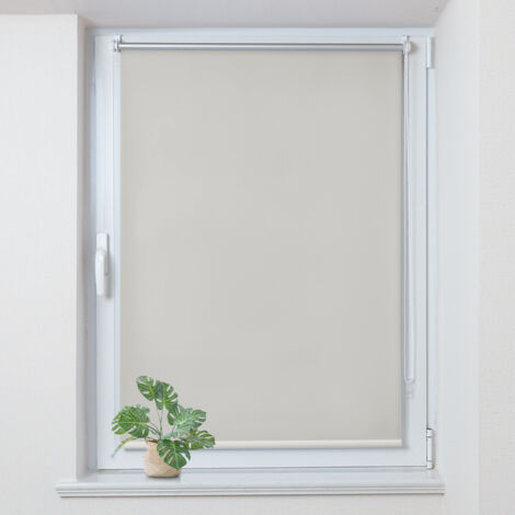 Allesin Store Enrouleur occultant sans percage, Isolant et Thermique, Rideau occultant pour Fenêtres et Portes, 60x230cm, Crème