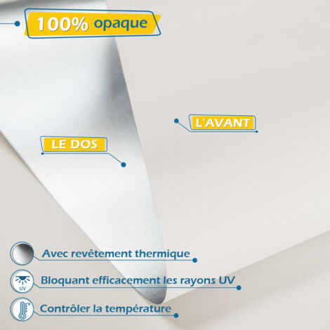 Allesin Store Enrouleur occultant sans percage, Isolant et Thermique, Rideau occultant pour Fenêtres et Portes, 60x230cm, Crème