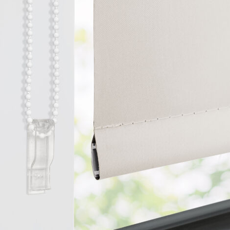 Allesin Store Enrouleur occultant sans percage, Isolant et Thermique, Rideau occultant pour Fenêtres et Portes, 60x230cm, Crème