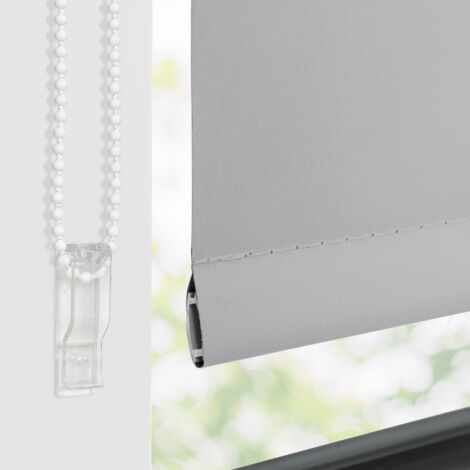 Allesin Store Enrouleur occultant sans percage, Isolant et Thermique, Rideau occultant pour Fenêtres et Portes, 45x120cm, Gris Clair