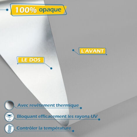 Allesin Store Enrouleur occultant sans percage, Isolant et Thermique, Rideau occultant pour Fenêtres et Portes, 50x120cm, Gris Clair