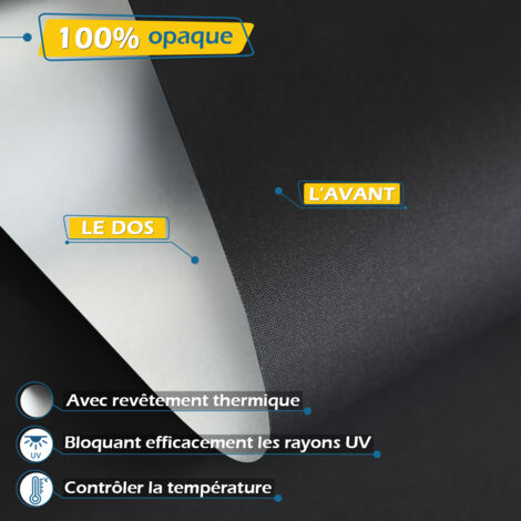 Allesin Store Enrouleur occultant sans percage, Isolant et Thermique, Rideau occultant pour Fenêtres et Portes, 85x120cm, Noir