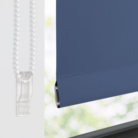 Allesin Store Enrouleur occultant sans percage, Isolant et Thermique, Rideau occultant pour Fenêtres et Portes, 45x170cm, Bleu Foncé