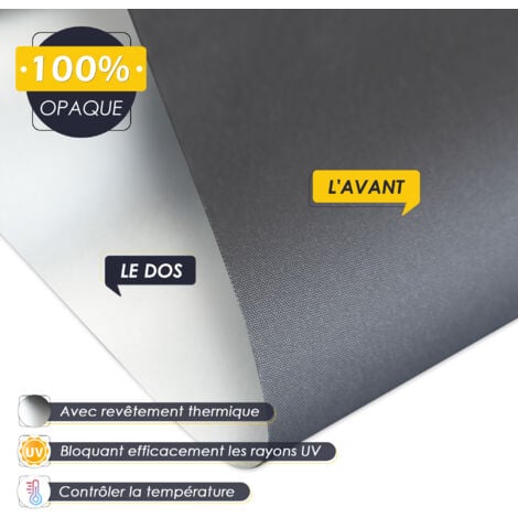 Allesin Store Enrouleur occultant sans percage, Isolant et Thermique, Rideau occultant pour Fenêtres et Portes, 50x170cm, Gris Foncé