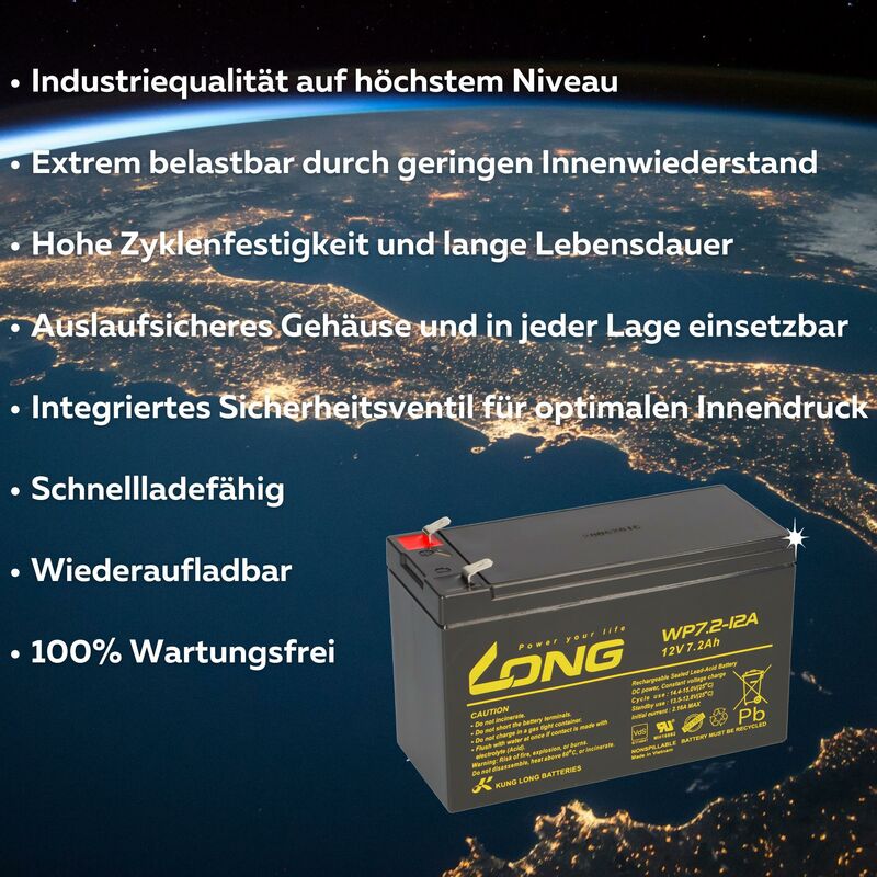 Versorgungsbatterie,12V 45Ah AGM Longlife Batterie von Effekta