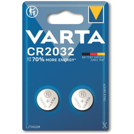 Lithium-Mikrobatterie CR2032 3V Varta Blister 2 Einheiten ø20,0x3,2mm