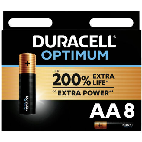 Duracell Optimum AA-Batterien 1.5V – 200% mehr Power Boost – 8 Stück – 12 Jahre Lagerfähigkeit – 100% recycelbare Verpackung (1/7)