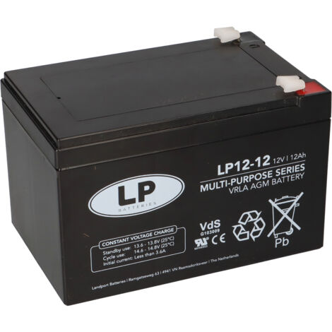 Landport Bleiakku 12V 12Ah AGM Batterie NSA LP12-12 T2 VdS