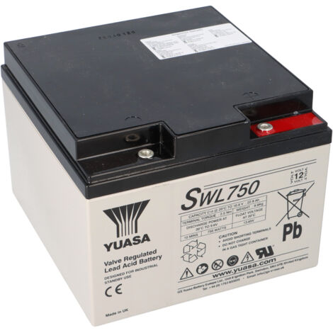 Yuasa Blei-Akku SWL750 Pb 12V / 25Ah 10-12 Jahresbatterie, M5 innen