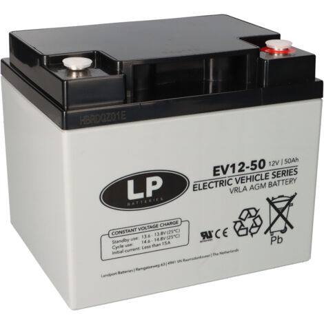 Landport AGM Bleiakku 12V 50Ah Zyklenfest VRLA-EV12-50