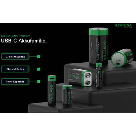 PATONA 4x Premium CR123A USB-C batterijen 2400mWh 3,0V lithium oplaadbaar met USB-C oplaadkabel 1-a-2 - levensduur meer dan 1.000 laadcycli voor camera's, zaklampen en meer PATONA 4x Premium CR123A USB-C batterijen 2400mWh 3,0V lithium oplaadbaar met USB-C oplaadkabel 1-a-2 - levensduur meer dan 1.000 laadcycli voor camera's, zaklampen en meer