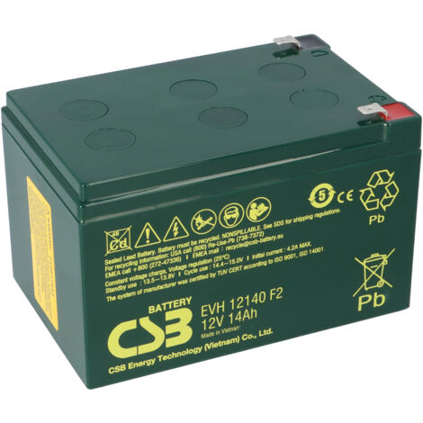CSB EVH12140F2 Blei Akku 12V 14Ah Zyklenfest Faston F2 (1/5)