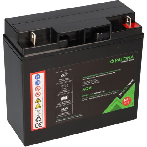PATONA Premium AGM Blei Akku 12V 20Ah 20HR 1800 Zyklen (1/5)