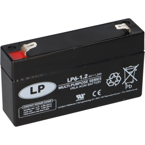 Landport Blei Akku LP6-1,2 6V 1,2Ah AGM T1 wartungsfrei
