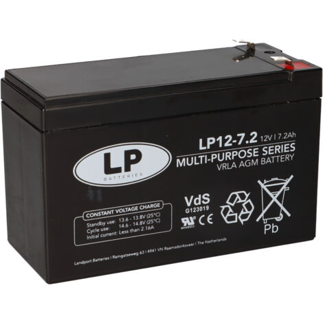 Landport Bleiakku 12V 7,2Ah AGM Batterie NSA LP12-7,2 T2 VDS