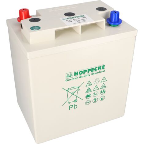 Hoppecke trak bloc 6V 170Ah 6 TB 170 AGM Blei Traktions & Blockbatterie M8 mit Konusadapter (1/5)