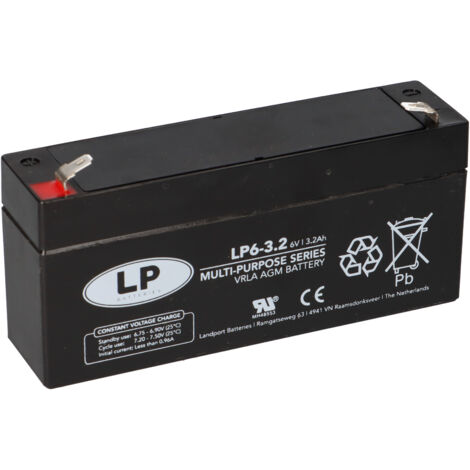 Landport Blei Akku LP6-3,2 6V 3,2Ah AGM T1 wartungsfrei