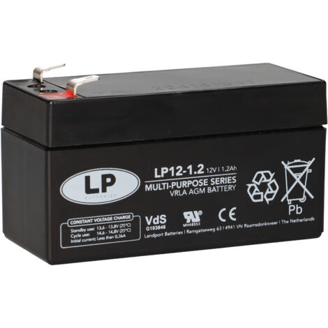 Landport Bleiakku 12V 1,2Ah AGM Batterie NSA LP12-1,2 T1 VdS