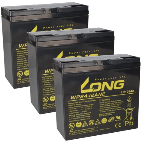 Akkusatz 3x Kung Long 12V (36V) 24Ah für E-Scooter E-Roller E-Mobil (1/5)