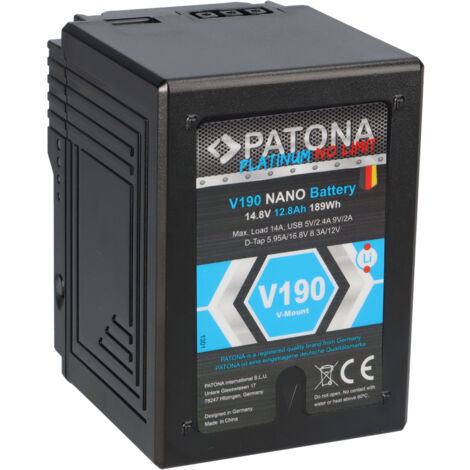 Patona Platinum V190 NANO V-Mount Akku D-Tap (1/5)