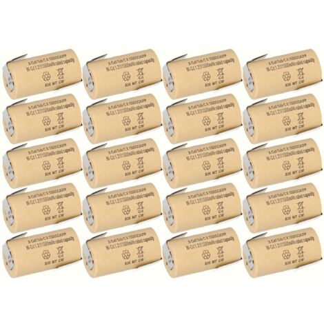 20x XCell Sub-C Hochleistungsakku mit Z- Lötfahne - 1,2V 1500 mAh Ni-CD (1/5)