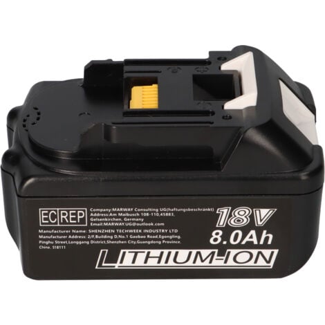 18V Akku passend für Makita Akku 18V 8Ah BL1860  BL1850 BL1850B BL1860 BL1860B BL1840B BL1840 BL1830 BL1835 BL1845 194204-5 LXT-400