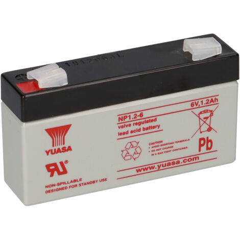 Amazon.de Yuasa Blei-Akku NP1.2-6 Pb 6V 1,2Ah Faston 4,8 (1/5)