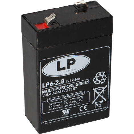 Landport Blei Akku LP6-2,8 6V 2,8Ah AGM T1 wartungsfrei