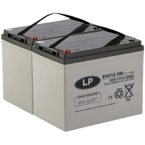 Blei Akku 2x 12V 100Ah passend für 24V Rollstuhl Elektromobil uvm