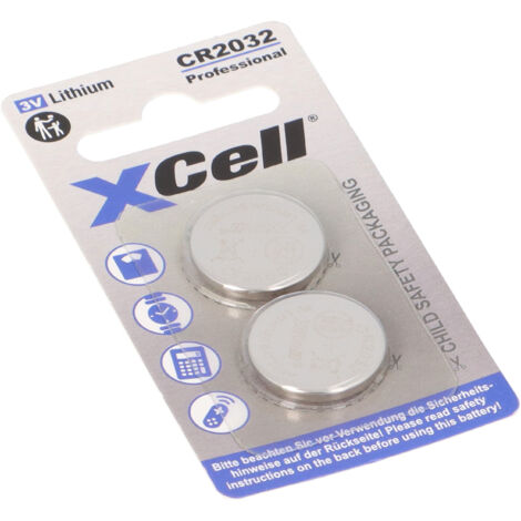 XCell CR2032 Knopfzellen 3V – 2er Blister Lithium-Batterien (1/5)