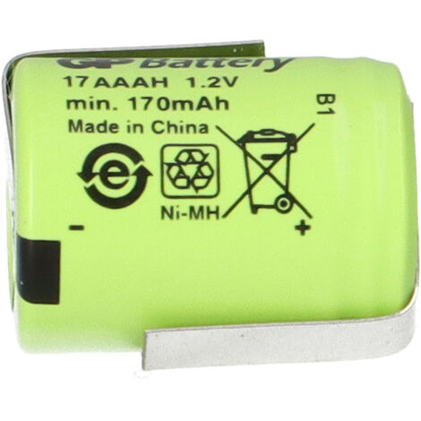 Batteria NiMH Con Saldatura A U Batteria GP 1/3 AAA 1,2 V 170 MAh – Batteria Saldata A Bandiera, NiMH, Per Piccoli Dispositivi AA Wireless - Foto 2