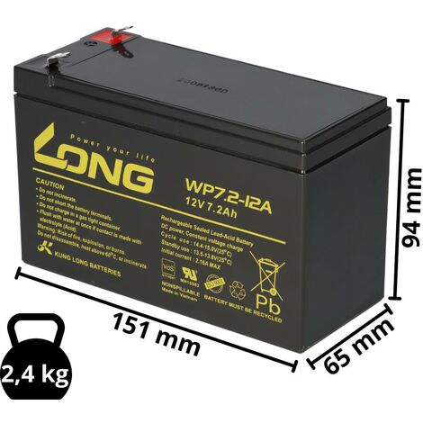 Akku für Panasonic LC-R127R2PG 12V 7,2Ah AGM Batterie