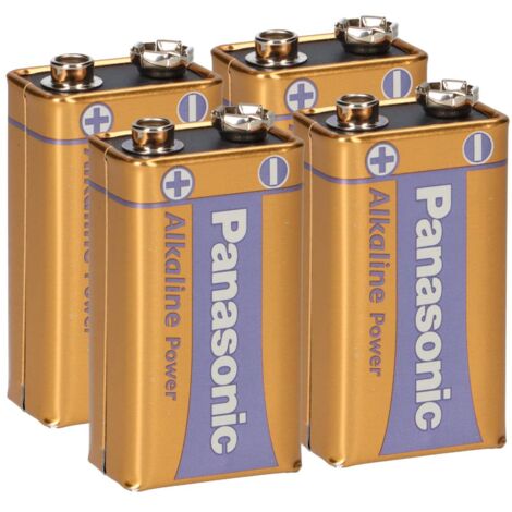 4x Panasonic 9V Block Alkaline Power 9V Batterie Blister