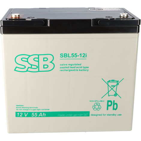 SSB Blei Akku SBL 55-12i AGM Batterie M6 Schraubanschluss - 12V 55Ah