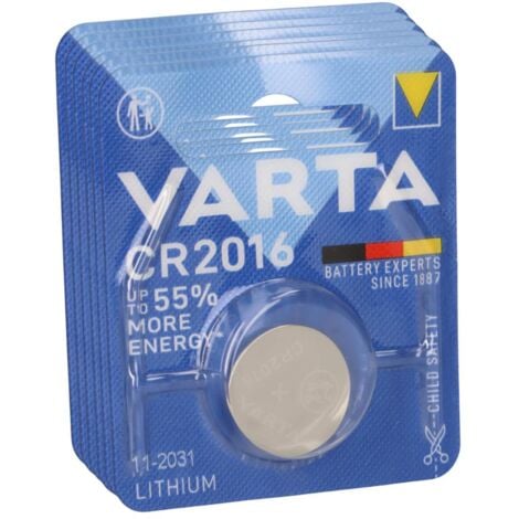 6x VARTA CR 2016 Lithium-Knopfzelle 3V im 1er Blister DL2016